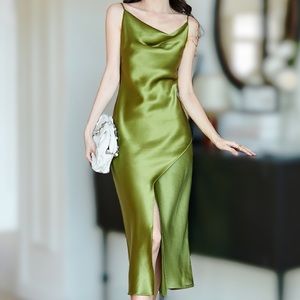 Satin slip dress dress